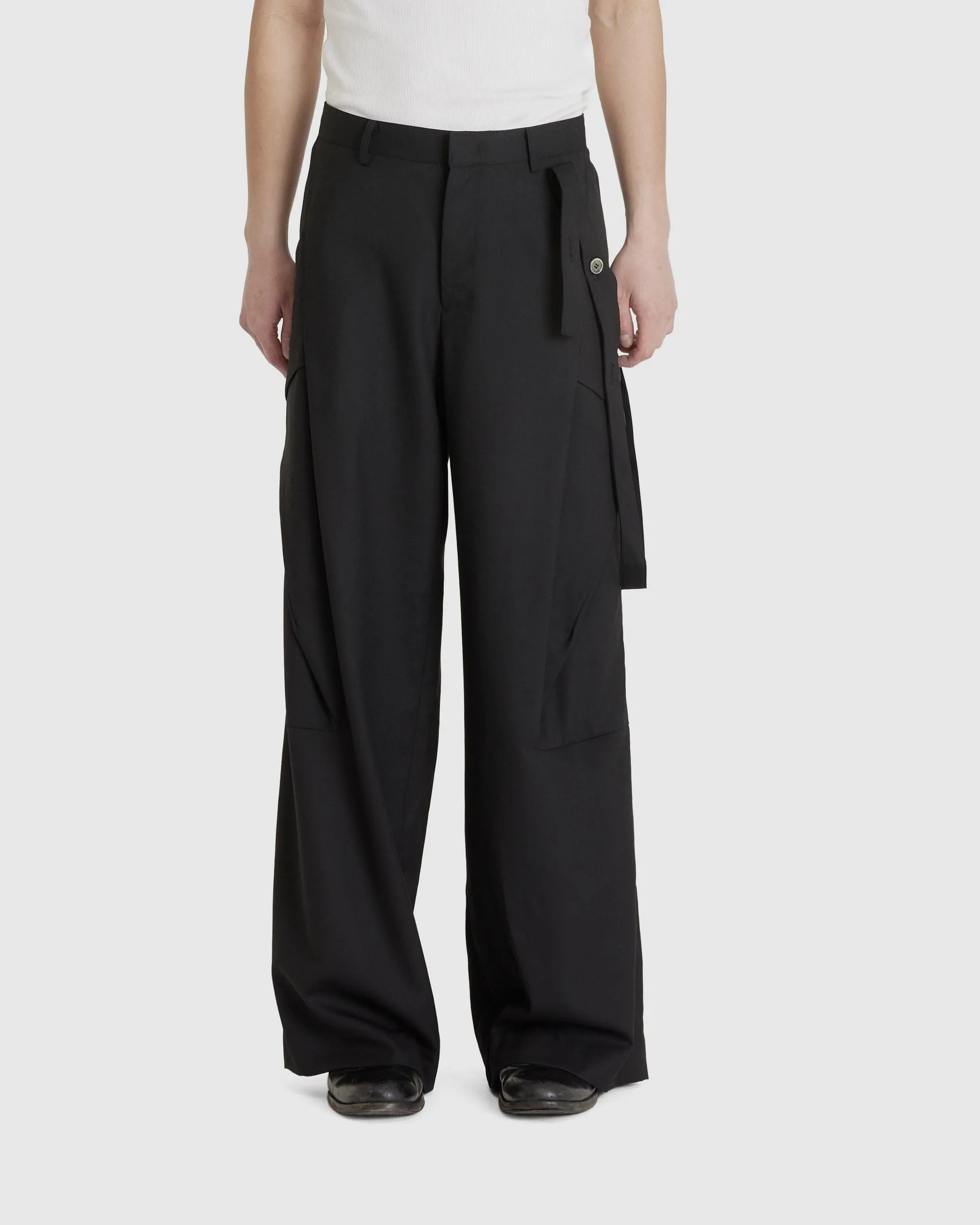 Tailored Detachable Pocket Wide Trousers