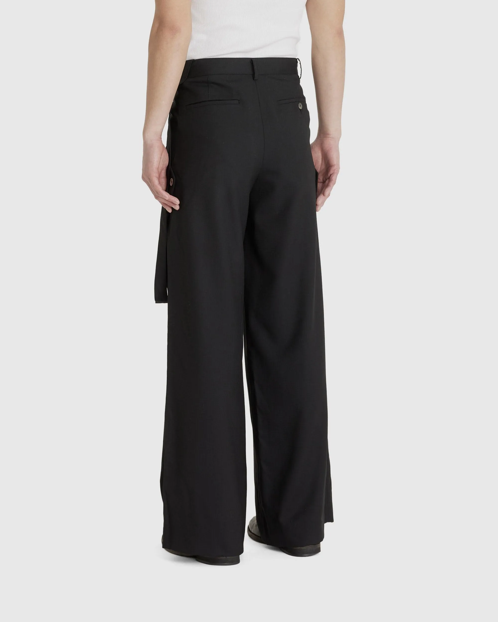 Tailored Detachable Pocket Wide Trousers