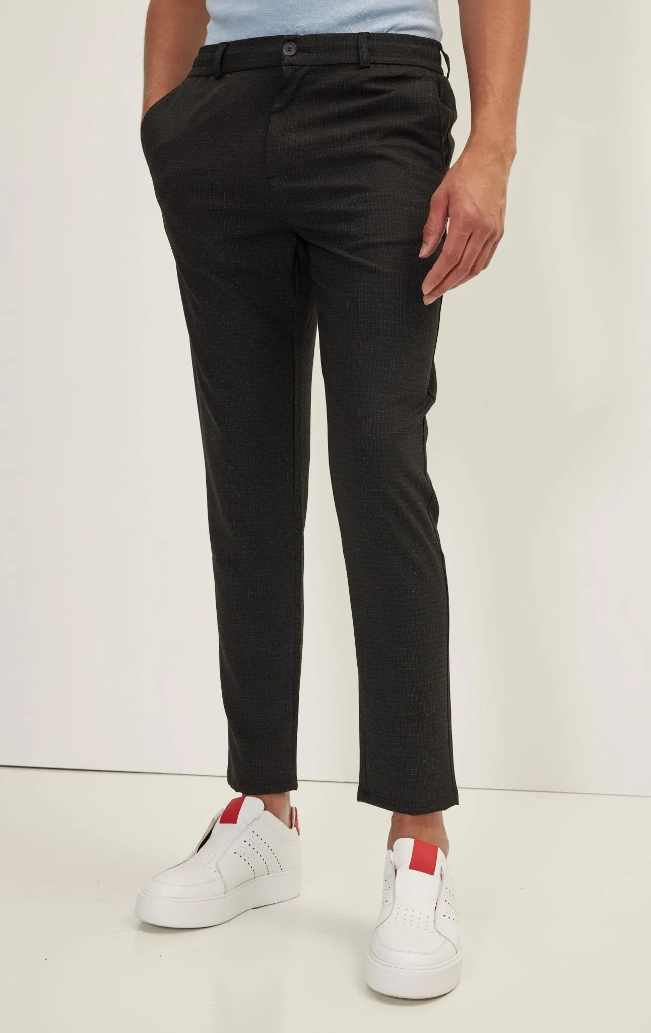 Tailored fit knit trousers - Black