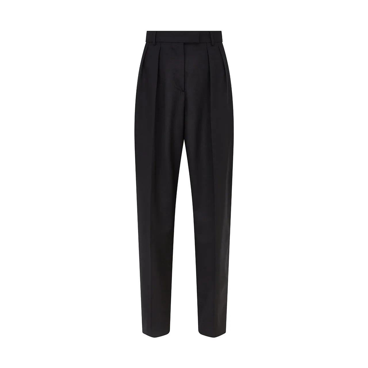 Tailored Straight Pleat Wool Trouser