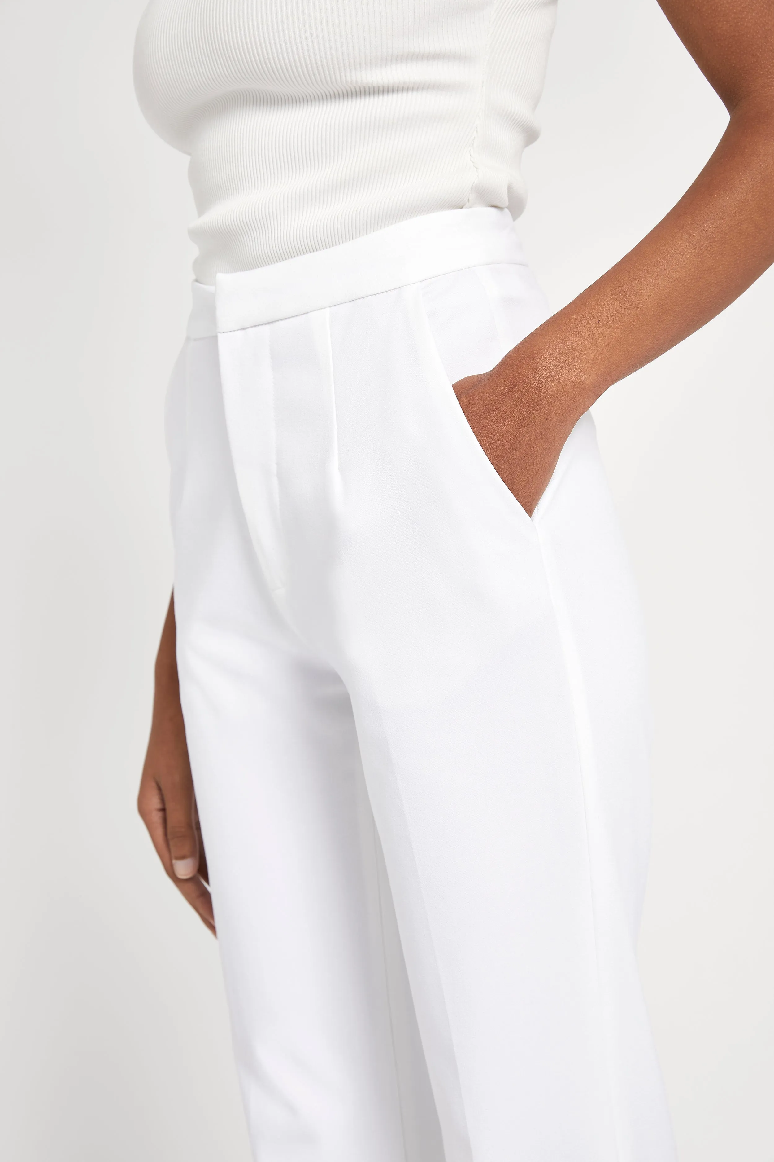 Tailored Suit Trousers - White