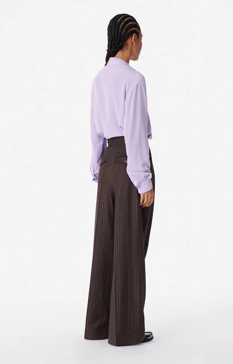 Ticiano Cacao Wide-Leg Tailored Trousers