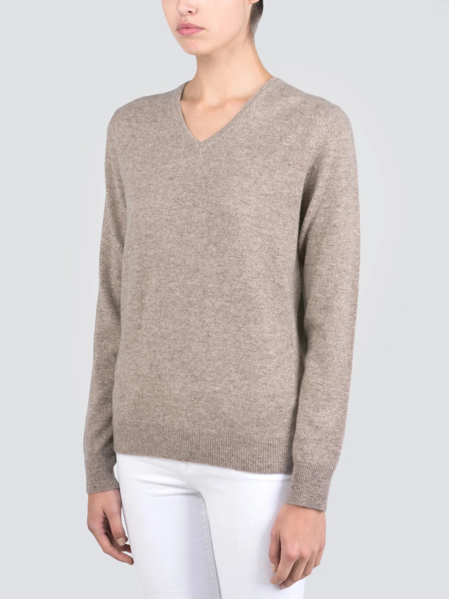 V Neck Sweater_Beige