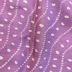 Violet & White Stripes Muslin Silk Fabric