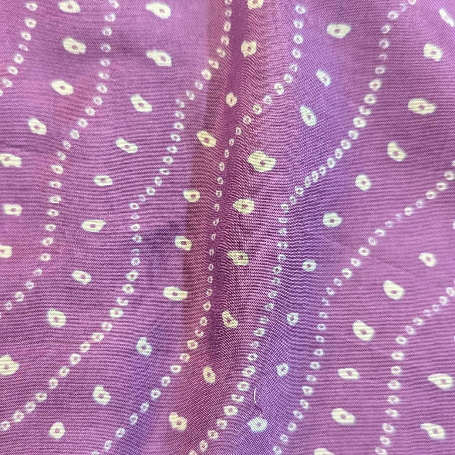 Violet & White Stripes Muslin Silk Fabric