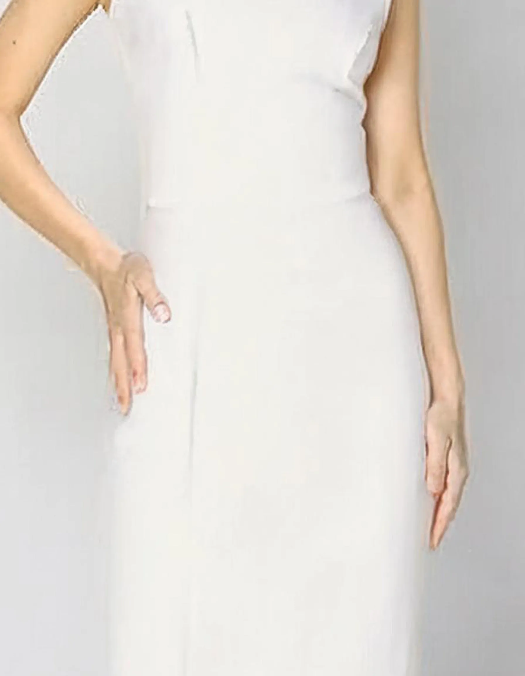 White Cap Sleeve Sheath Dress