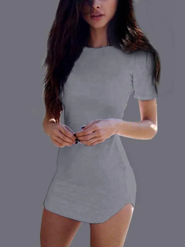 Wholesale Round Neck Short Sleeve Bodycon Dresses