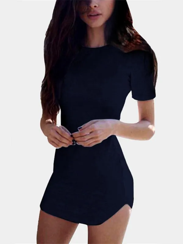 Wholesale Round Neck Short Sleeve Bodycon Dresses