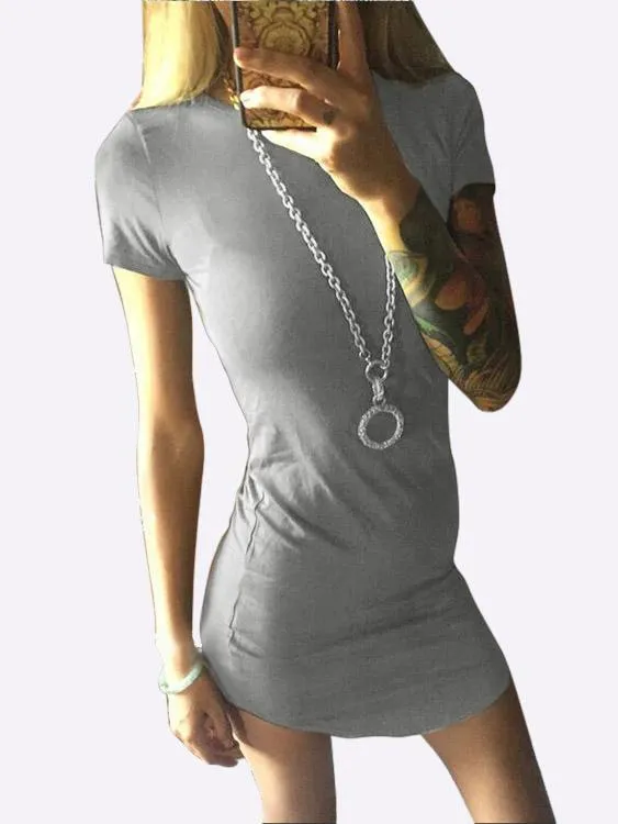 Wholesale Round Neck Short Sleeve Bodycon Dresses