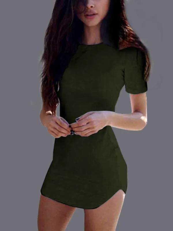 Wholesale Round Neck Short Sleeve Bodycon Dresses