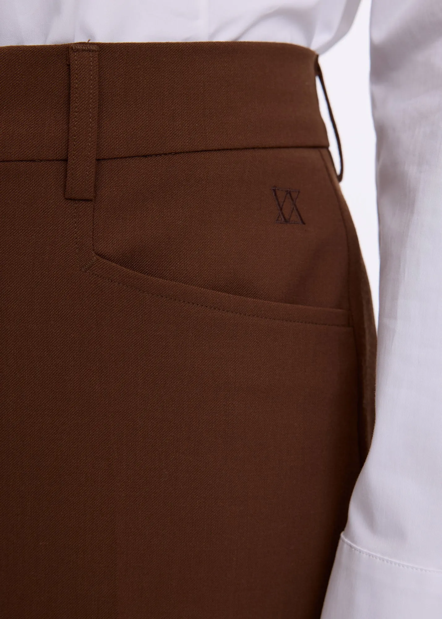 Wool tailored wide trousers