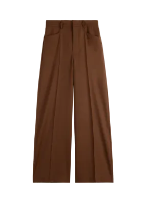 Wool tailored wide trousers