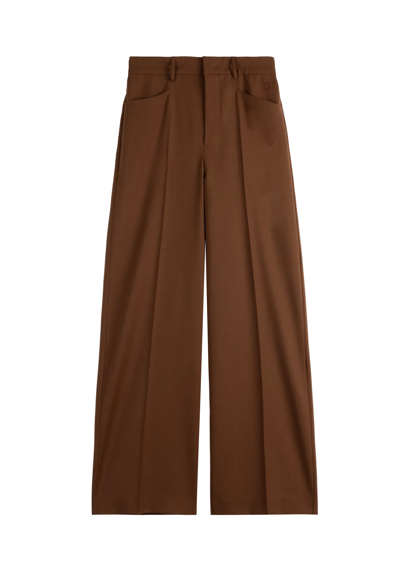 Wool tailored wide trousers