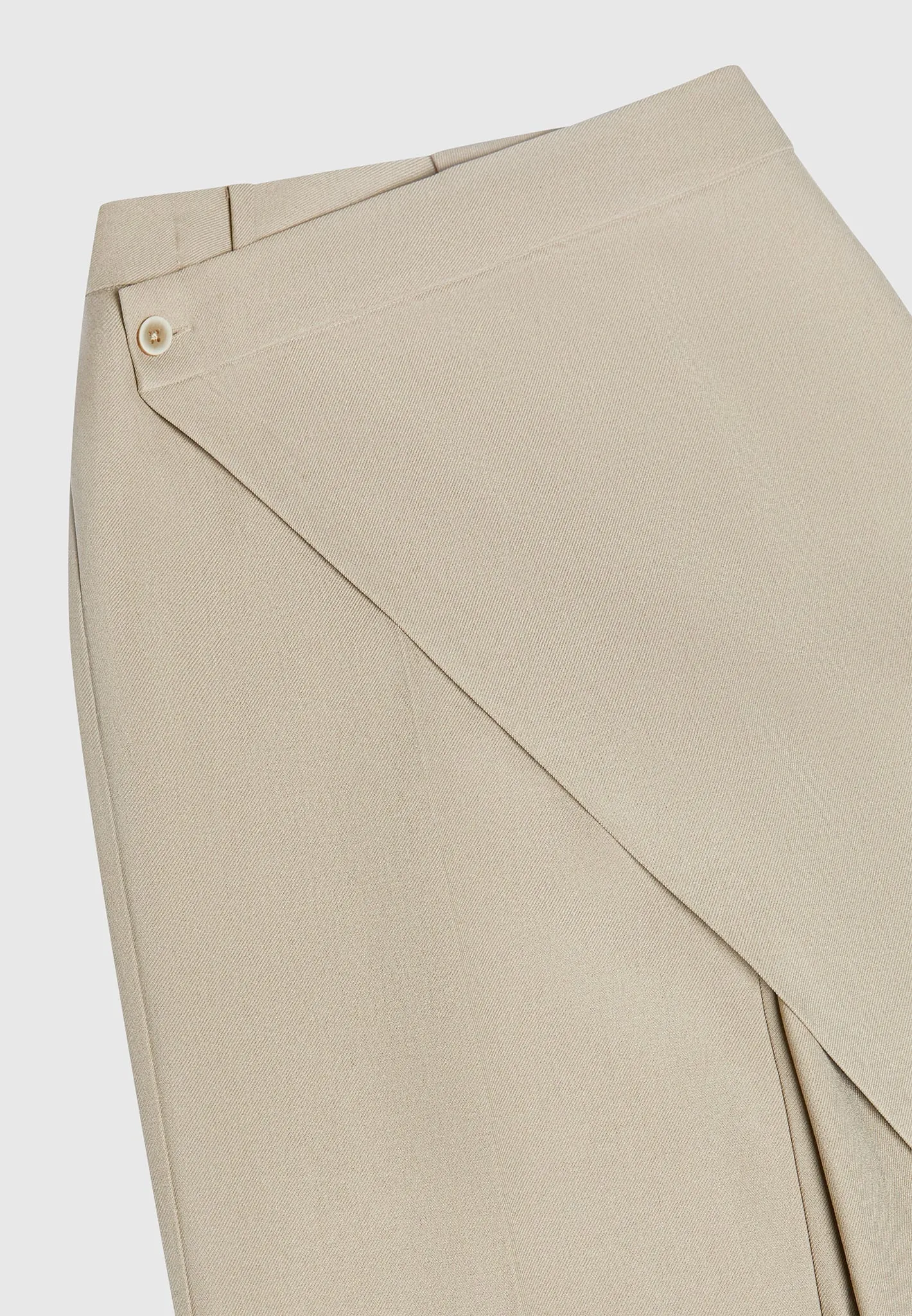 Wrap Tailored Trousers - Beige