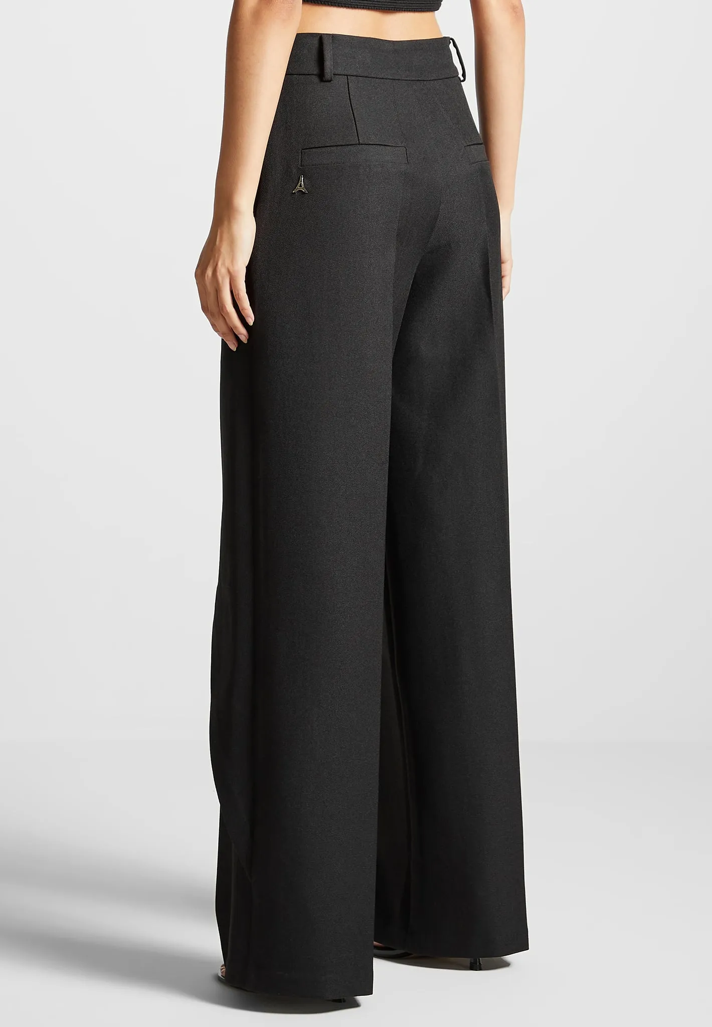 Wrap Tailored Trousers - Black