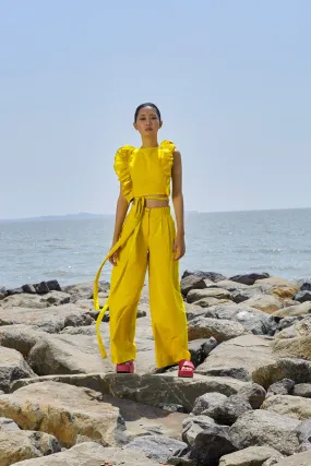 Yellow High-Waisted Trouser