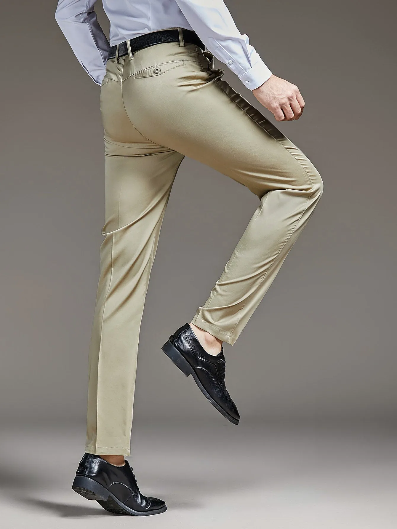 Zipper Fly Slant Pocket Tailored Trousers